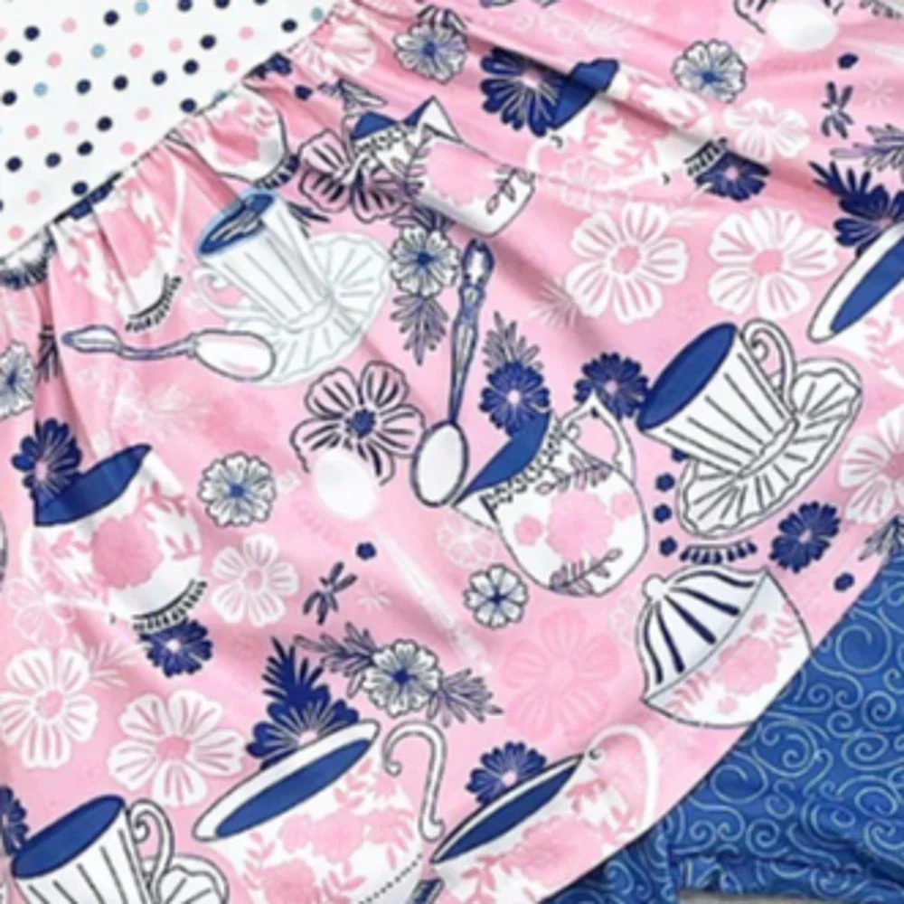 PETE + LUCY Vintage Tea 2 Piece Set Babydoll Top Capris Girls Size 5 NEW